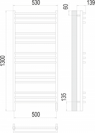 Соренто П15 500х1300 электро (sensor quick touch) Полотенцесушитель  TERMINUS Находка - фото 3