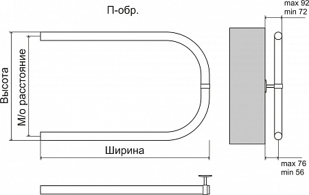П-обр БШ 320х600 Полотенцесушитель  TERMINUS Находка - фото 3