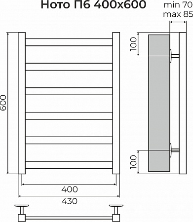 Ното П6 400х600 Полотенцесушитель TERMINUS Находка - фото 3