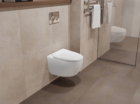 Подвесной унитаз безободковый Terminus Енисей Монолит 560х390 белый Находка - фото 1