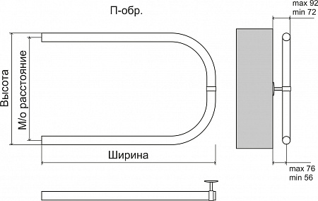 П-обр БШ 500х400 Полотенцесушитель  TERMINUS Находка - фото 3