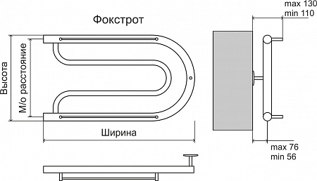 Фокстрот AISI 32х2 320х600 Полотенцесушитель  TERMINUS Находка - фото 3