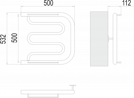 Фокстрот БШ 500х500 Полотенцесушитель  TERMINUS Находка - фото 3